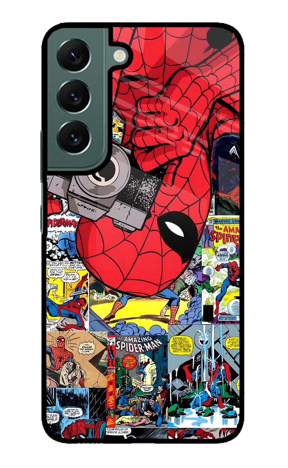 Spider Man Samsung S22 Plus Glass Case Back Cover by Casekaro