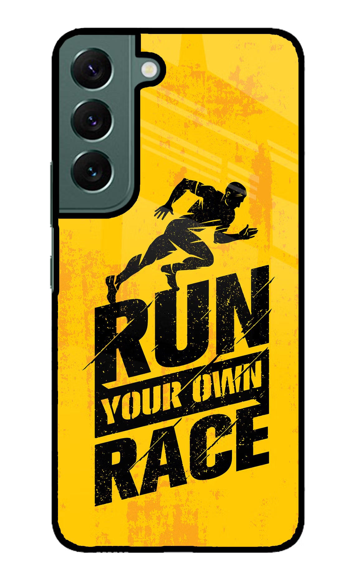 Run Your Own Race Samsung S22 Plus Glass Case Back Cover by Casekaro