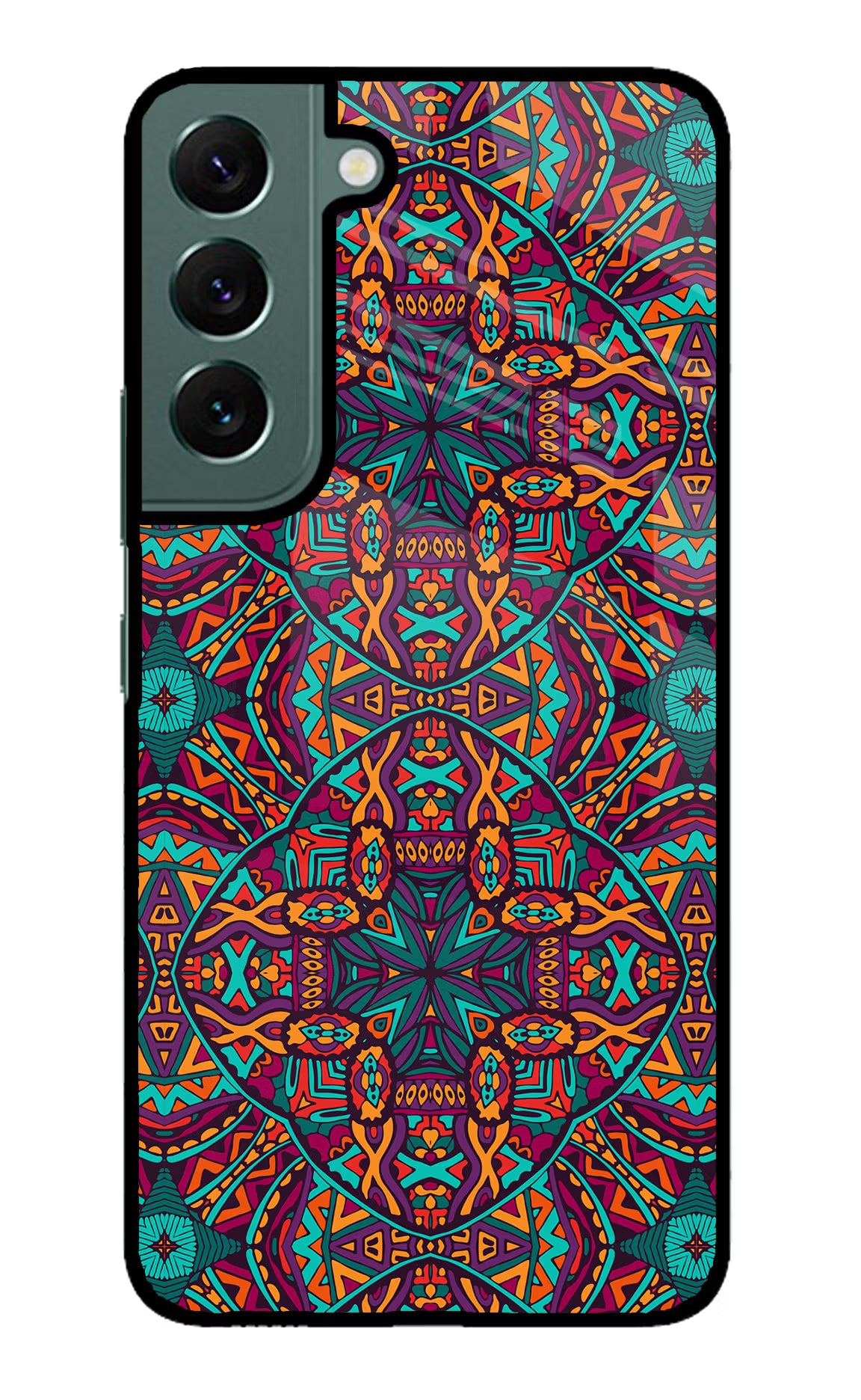 Colour Mandala Samsung S22 Plus Glass Case Back Cover by Casekaro