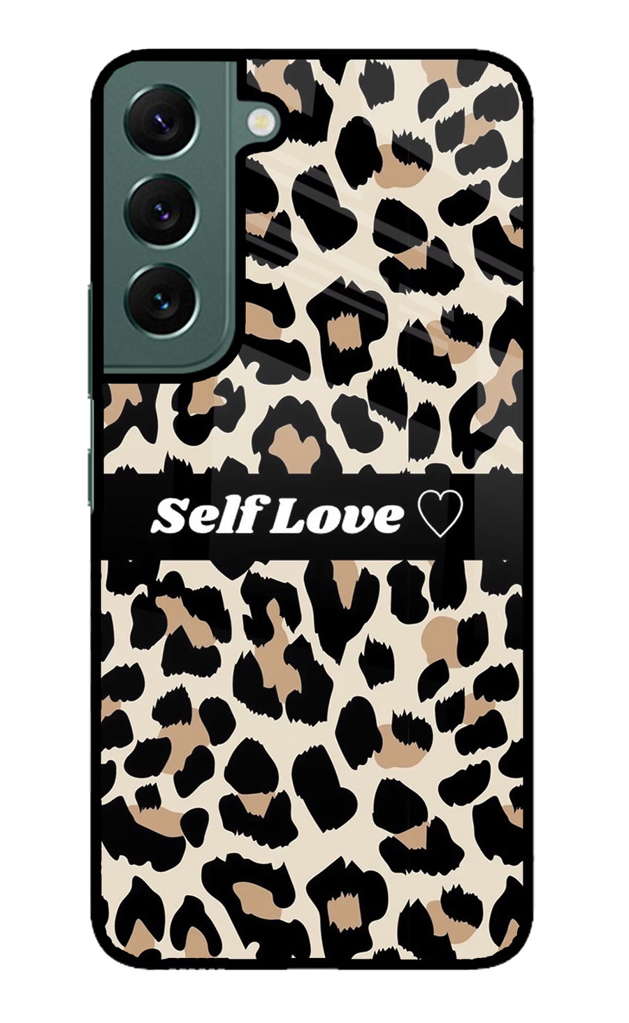 Leopard Print Self Love Samsung S22 Plus Back Cover, Metal case