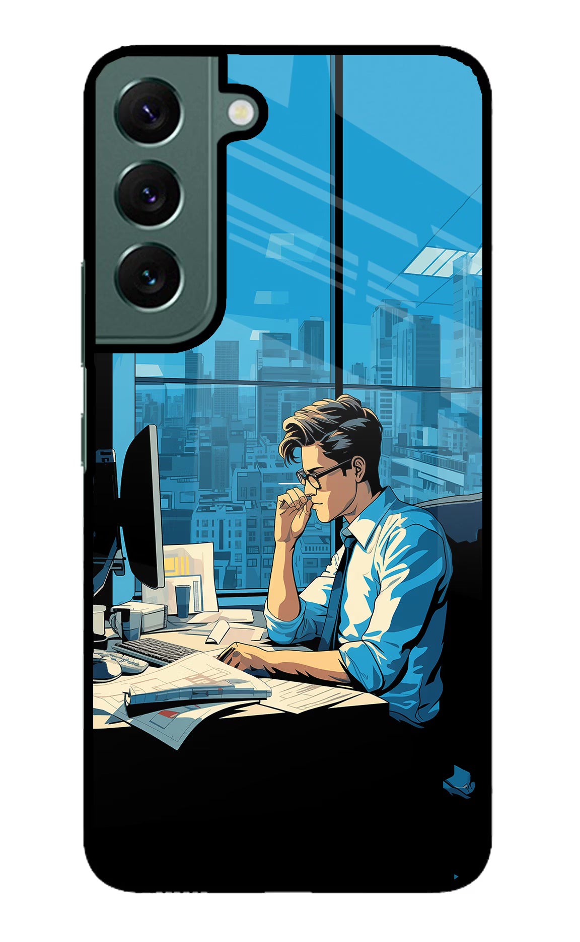 Focused Hustler (AI Generated) Samsung S22 Plus Glass Case Back Cover by Casekaro