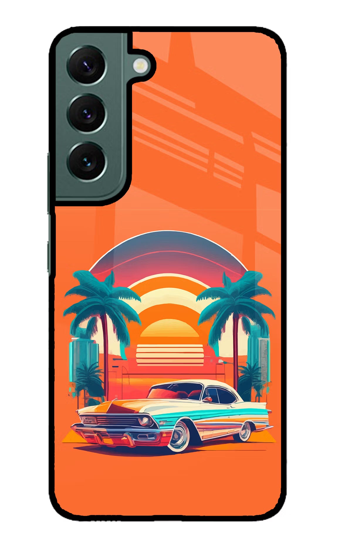 Palm Drive 80s Samsung S22 Plus Glass Case Back Cover by Casekaro