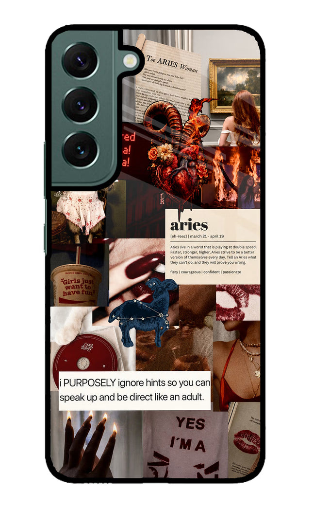 Zodiac Aries Samsung S22 Plus Glass Case
