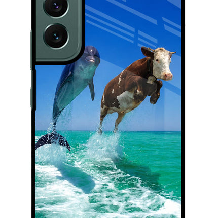 Dolphin vs Cow Samsung S22 Plus Glass Case