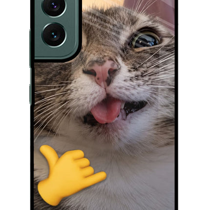 Silly Cat Call Samsung S22 Plus Glass Case