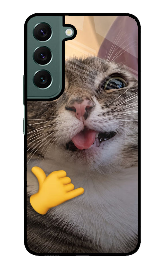 Silly Cat Call Samsung S22 Plus Glass Case