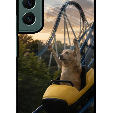 Rollercoaster Dog Samsung S22 Plus Glass Case