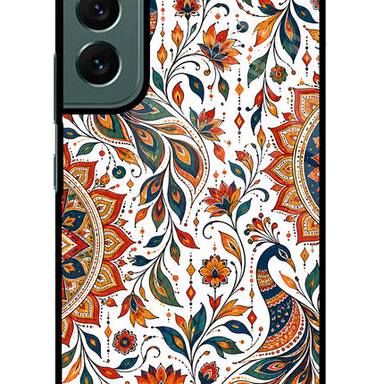White Mayura Samsung S22 Plus Glass Case