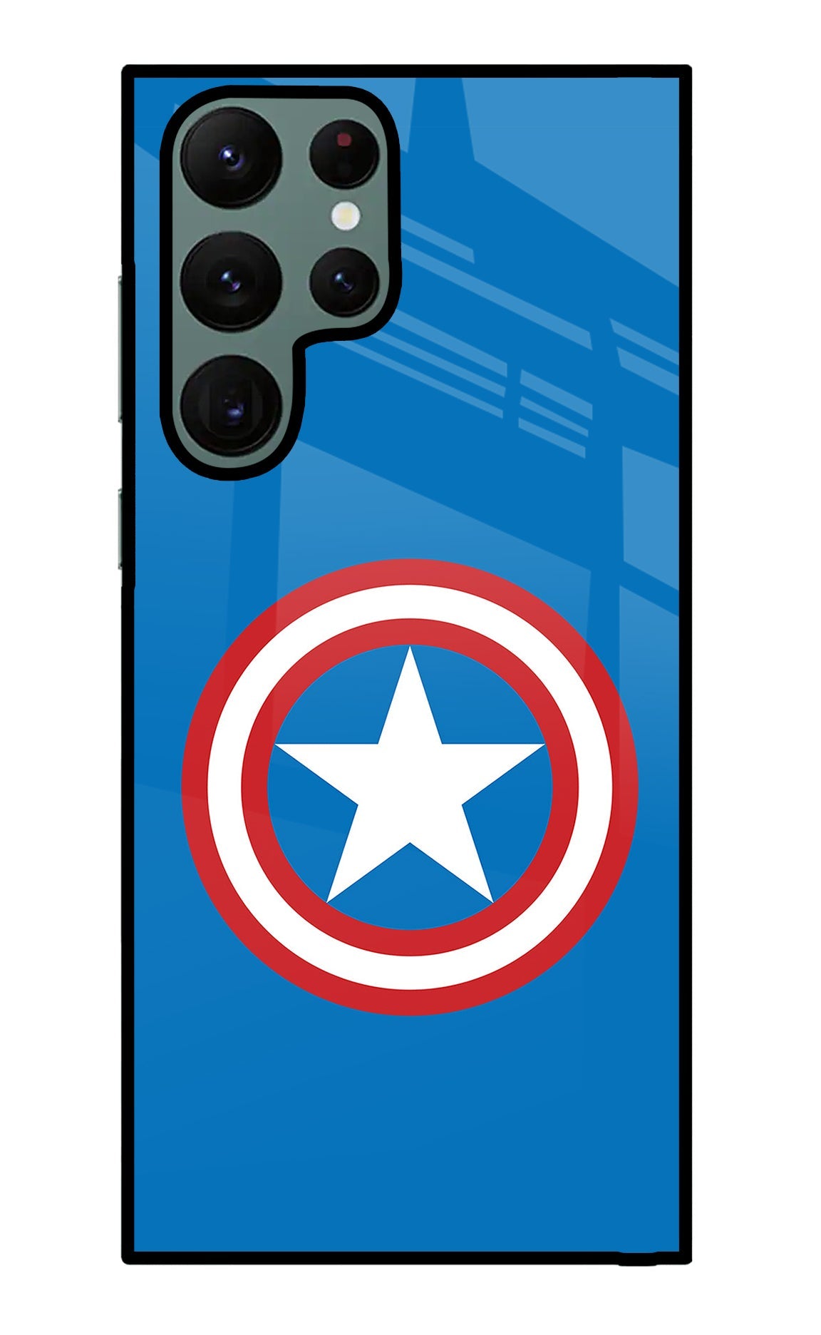 Captain America Logo Samsung S22 Ultra Glass Case