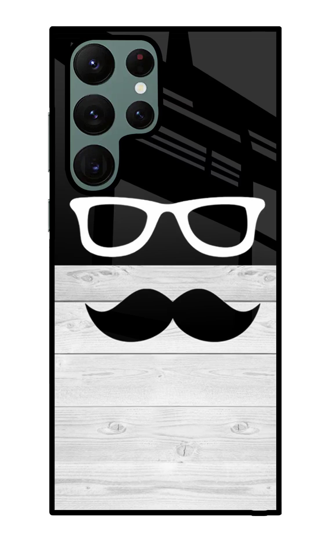 Mustache Samsung S22 Ultra Glass Case Back Cover by Casekaro