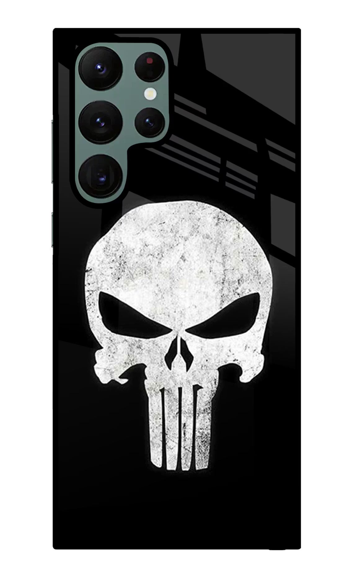 Punisher Skull Samsung S22 Ultra Glass Case Back Cover by Casekaro