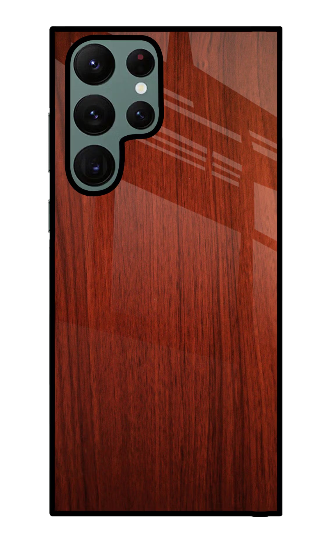 Wooden Plain Pattern Samsung S22 Ultra Glass Case Back Cover by Casekaro