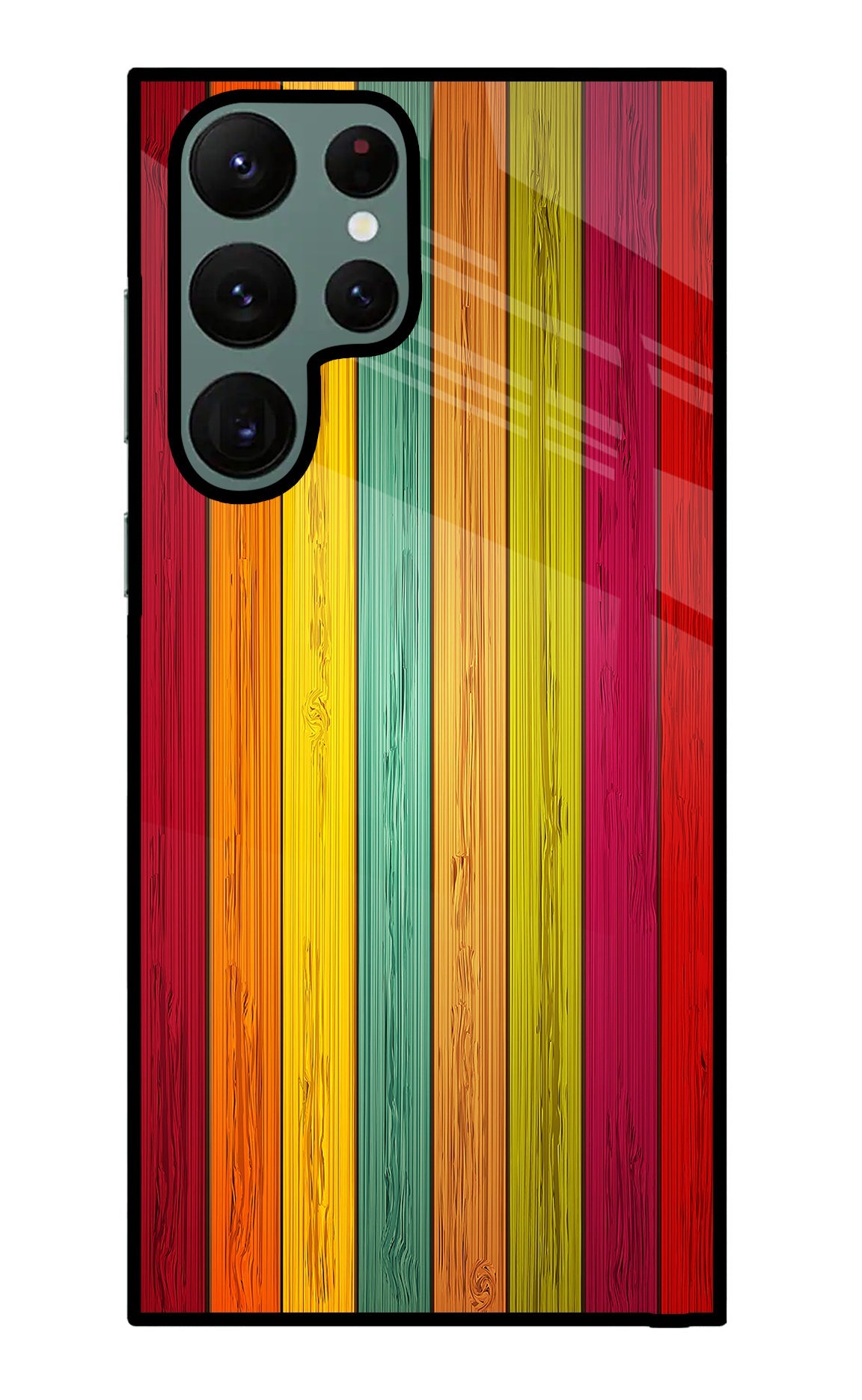 Multicolor Wooden Samsung S22 Ultra Back Cover