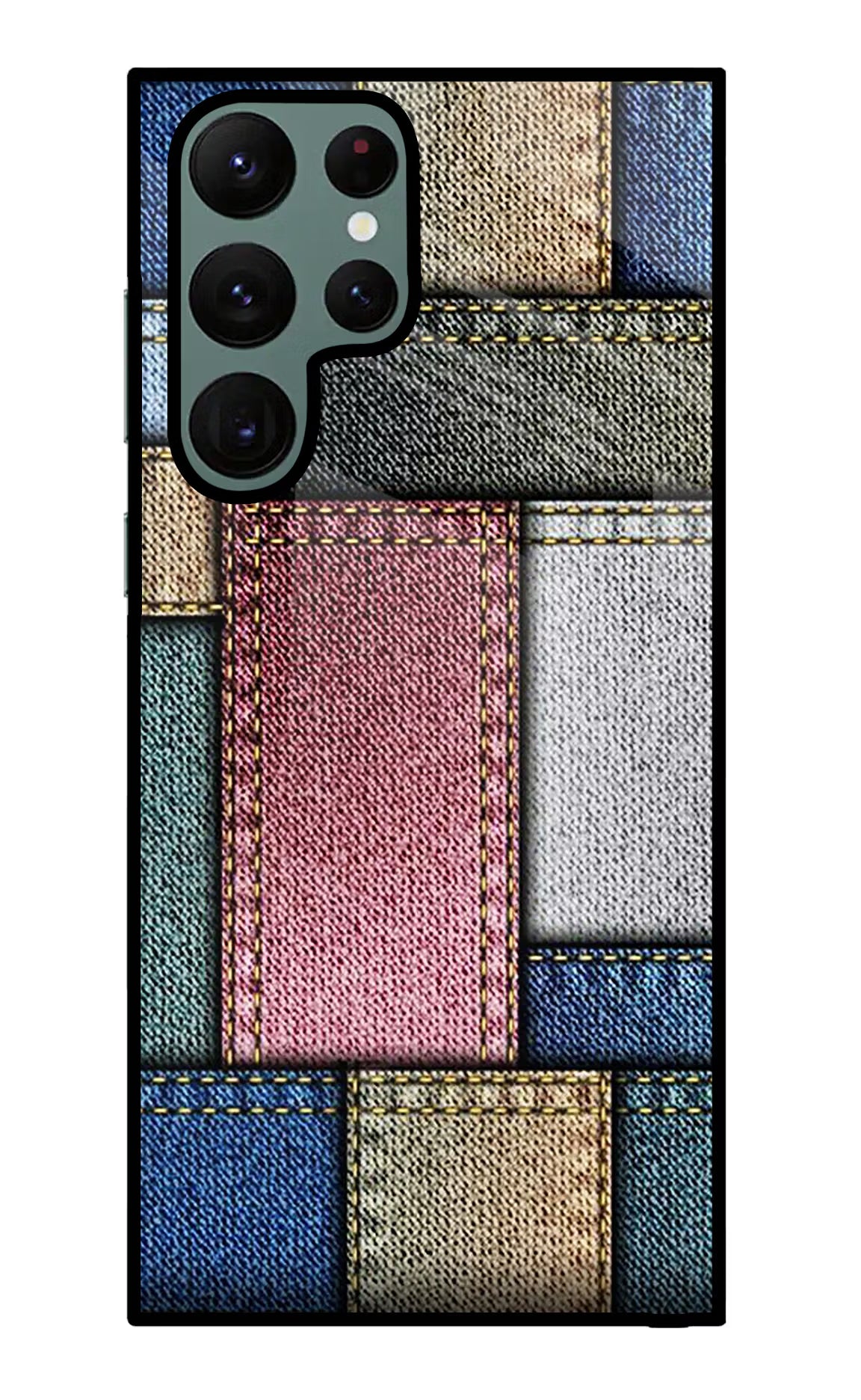 Multicolor Jeans Samsung S22 Ultra Glass Case Back Cover by Casekaro