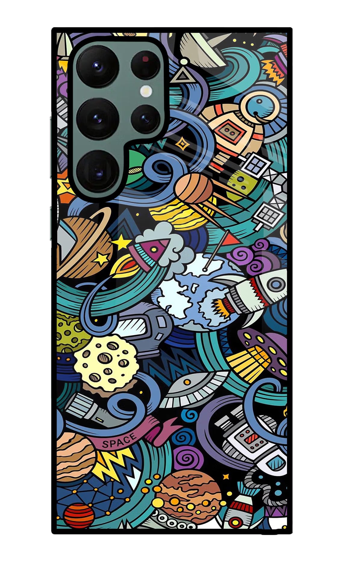 Space Abstract Samsung S22 Ultra Glass Case Back Cover by Casekaro