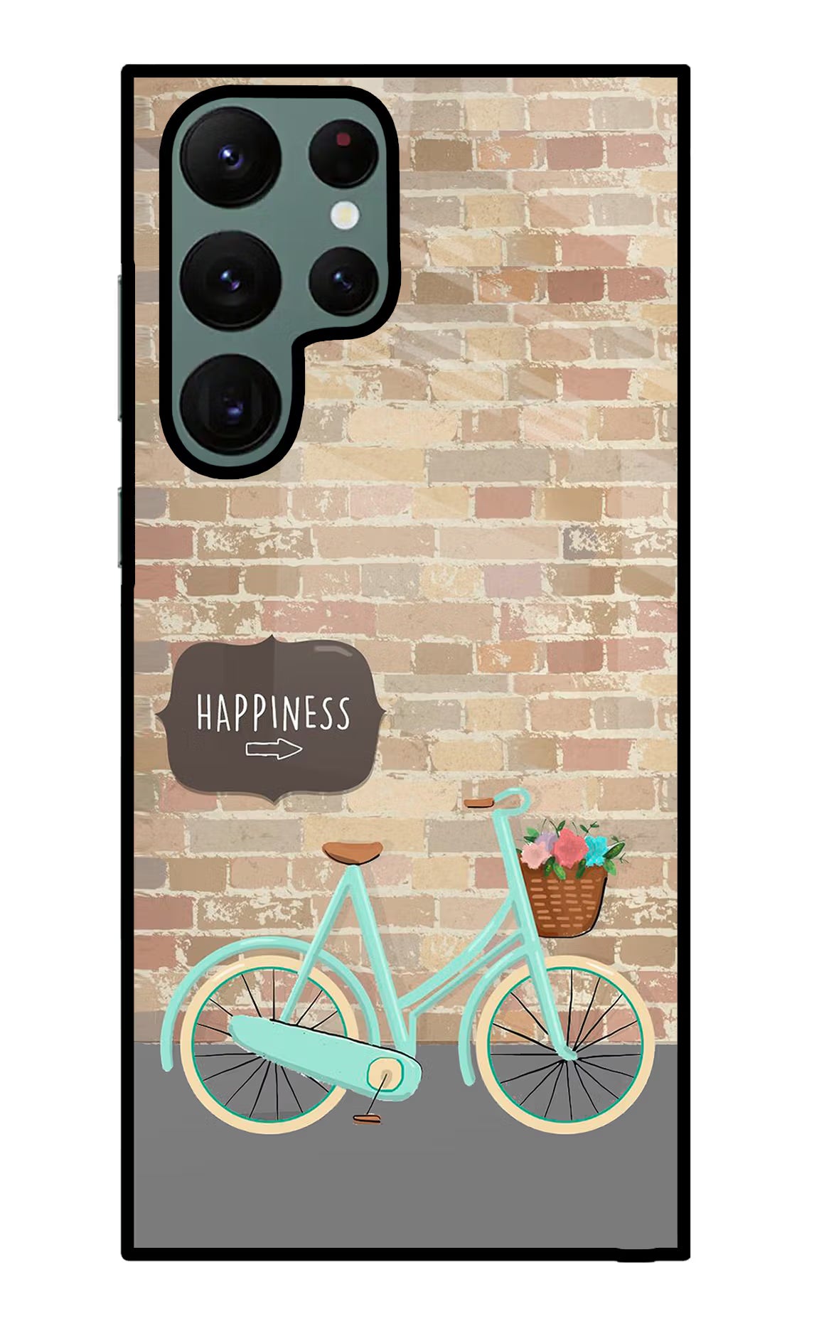 Happiness Artwork Samsung S22 Ultra Glass Case Back Cover by Casekaro