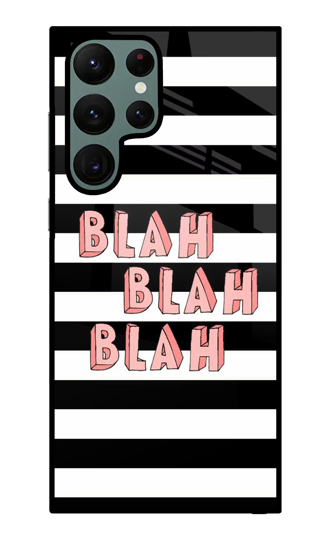 Blah Blah Blah Samsung S22 Ultra Glass Case Back Cover by Casekaro