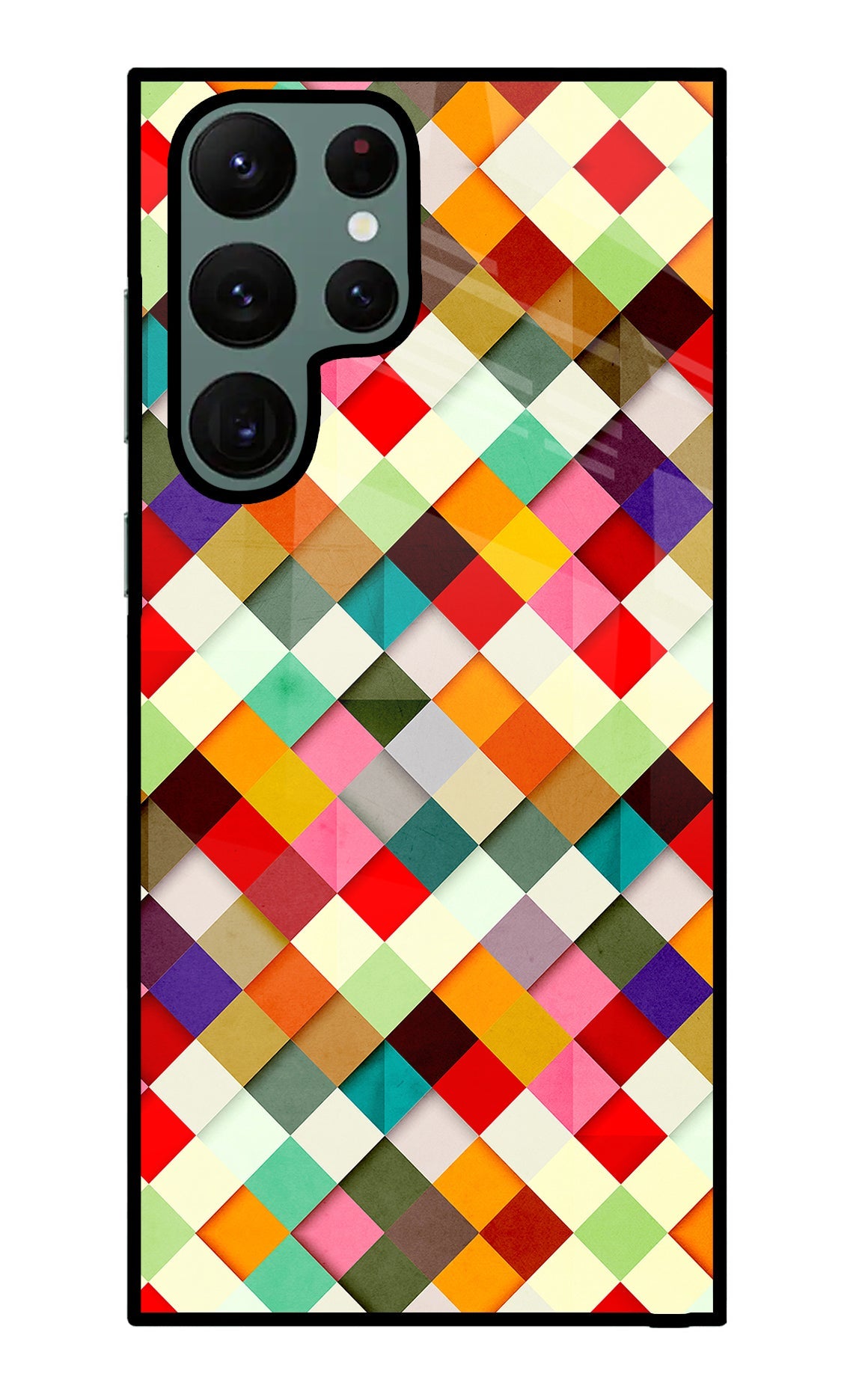 Geometric Abstract Colorful Samsung S22 Ultra Glass Case