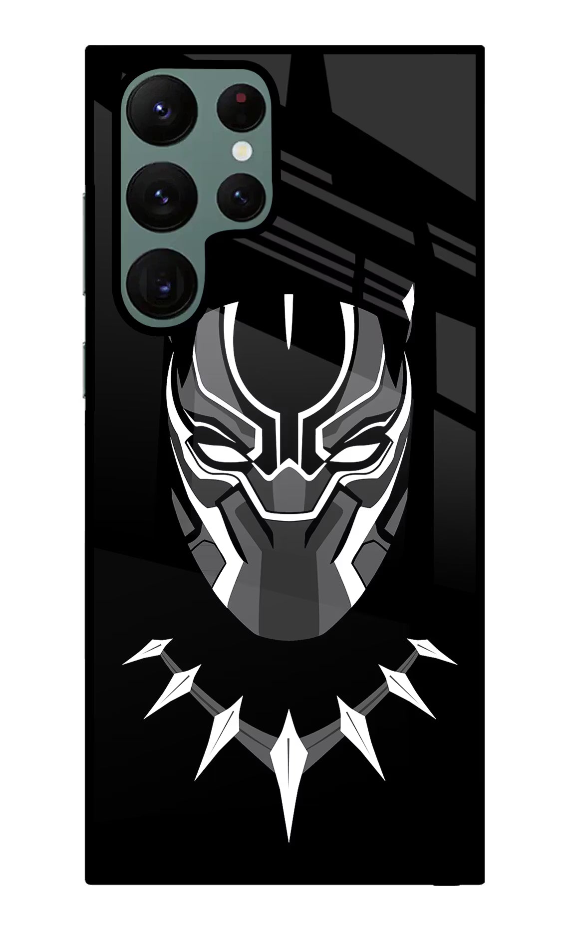 Black Panther Samsung S22 Ultra Glass Case Back Cover by Casekaro