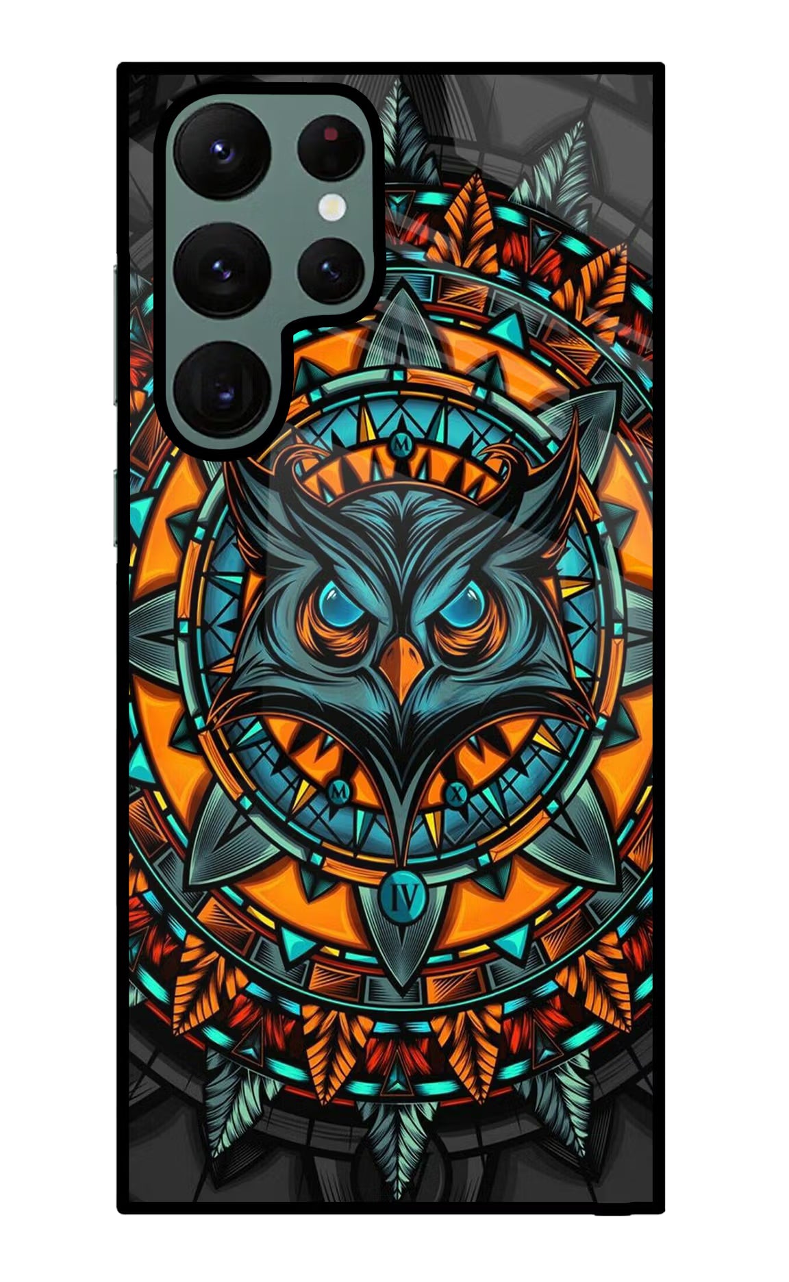 Angry Owl Art Samsung S22 Ultra Glass Case Back Cover by Casekaro