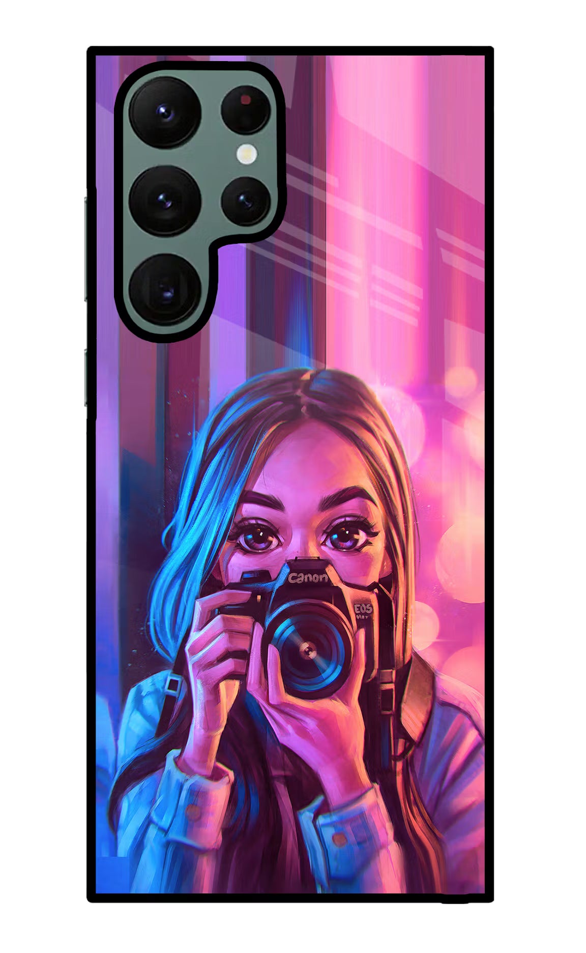 Girl Photographer Samsung S22 Ultra Glass Case Back Cover by Casekaro