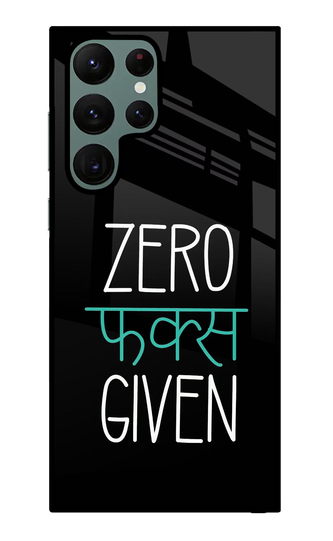 Zero Fucks Given Samsung S22 Ultra Glass Case Back Cover by Casekaro