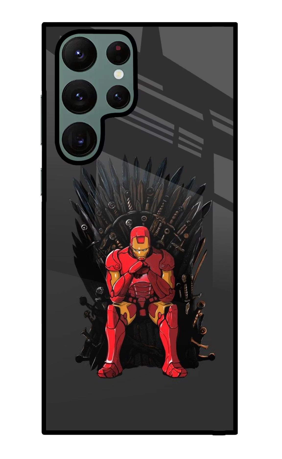 Ironman Throne Samsung S22 Ultra Glass Case Back Cover by Casekaro