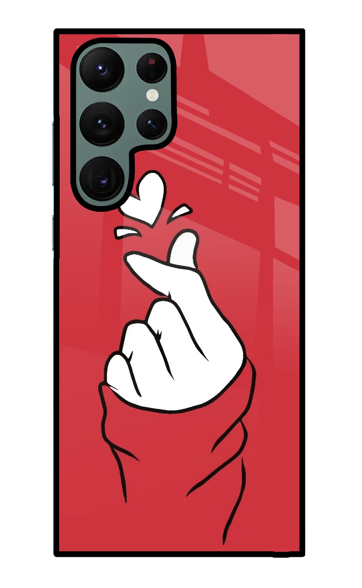 Korean Love Sign Samsung S22 Ultra Glass Case Back Cover by Casekaro