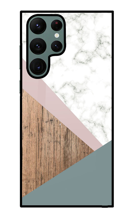 Marble wood Abstract Samsung S22 Ultra Glass Case