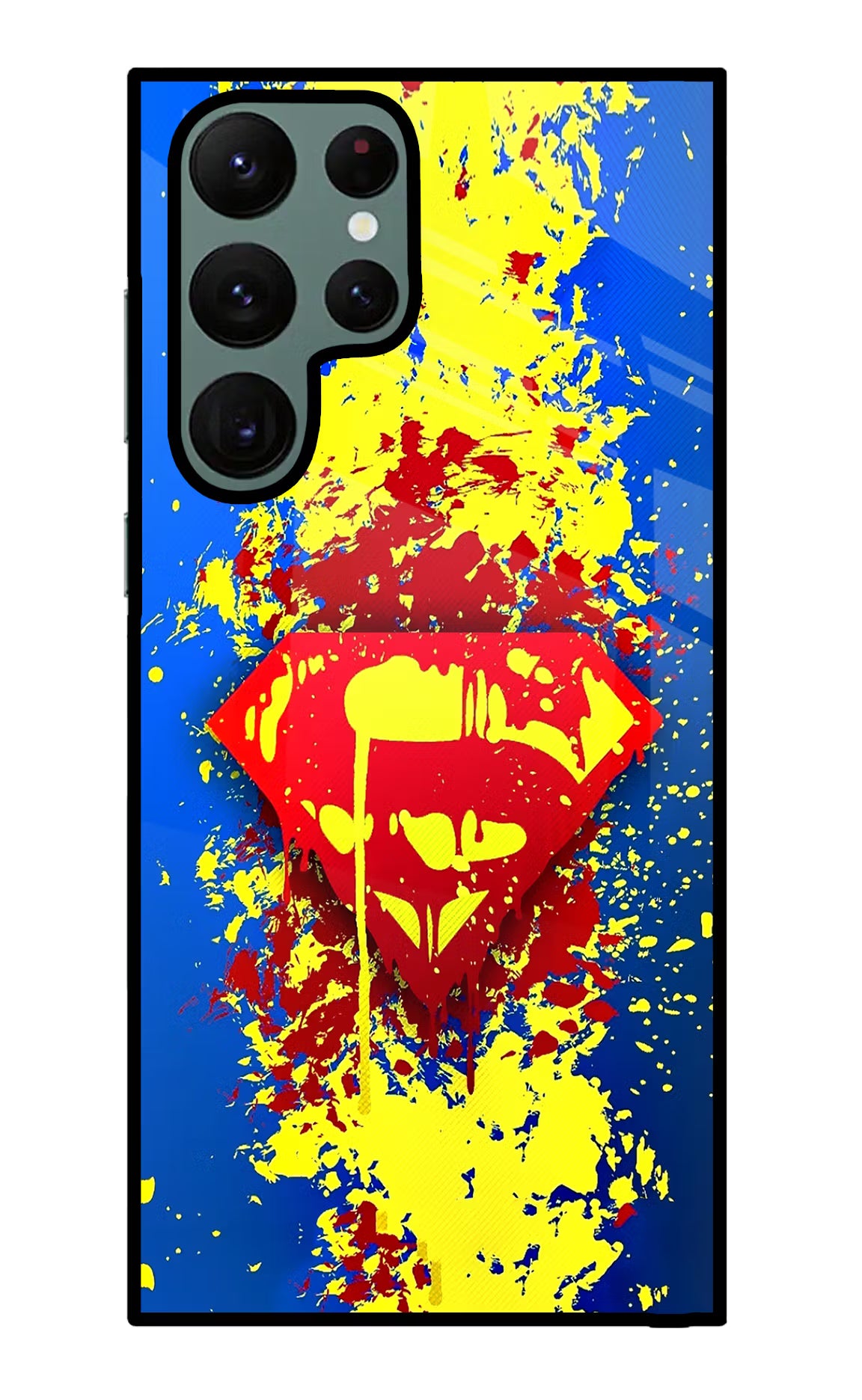Superman logo Samsung S22 Ultra Glass Case Back Cover by Casekaro