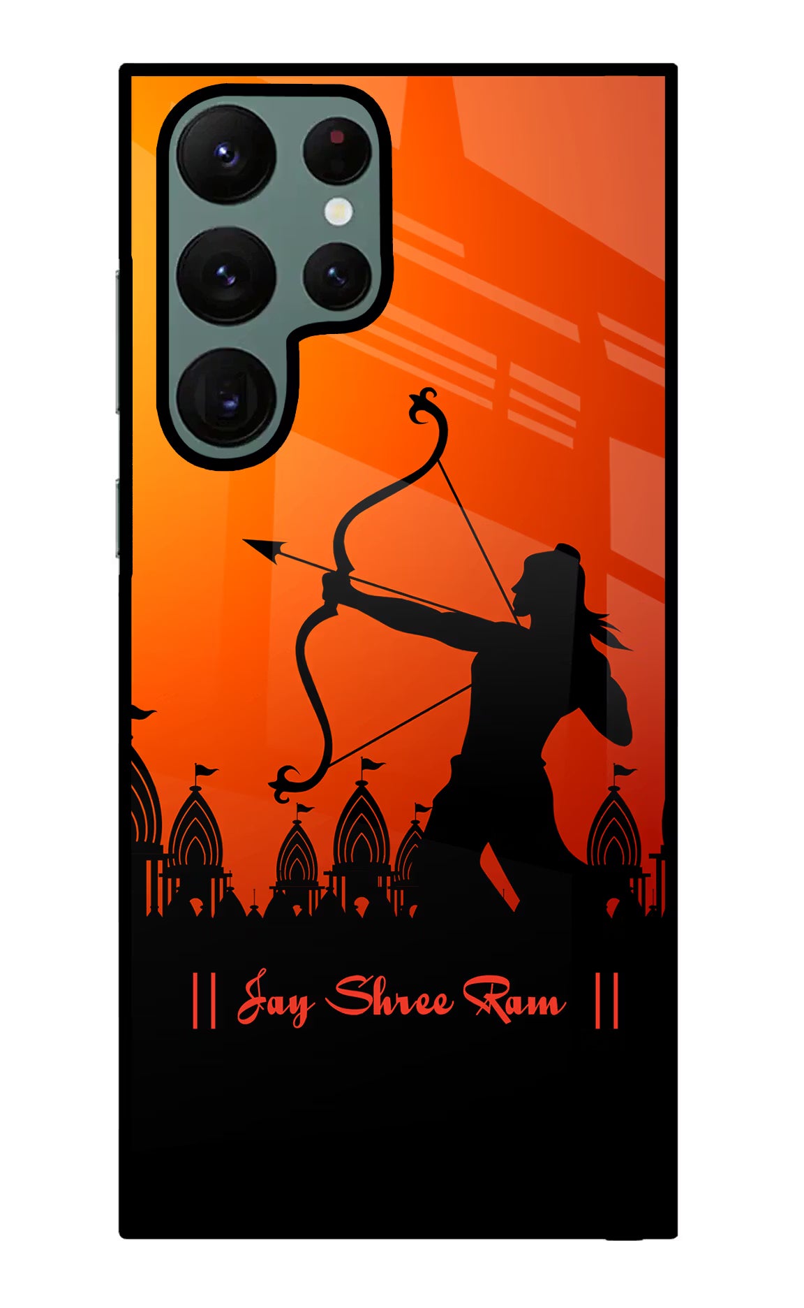 Lord Ram - 4 Samsung S22 Ultra Glass Case Back Cover by Casekaro