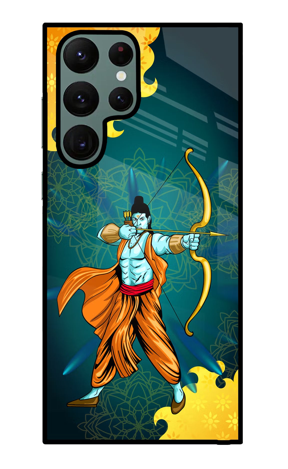 Lord Ram - 6 Samsung S22 Ultra Glass Case Back Cover by Casekaro