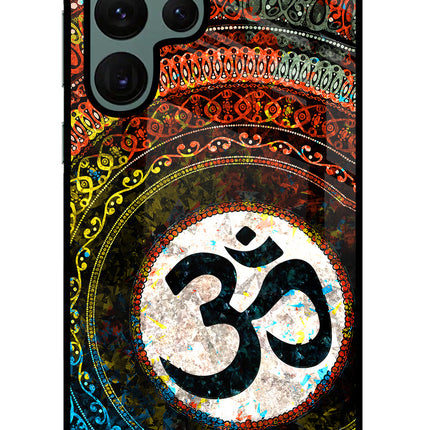 Om Cultural Samsung S22 Ultra Glass Case Back Cover by Casekaro