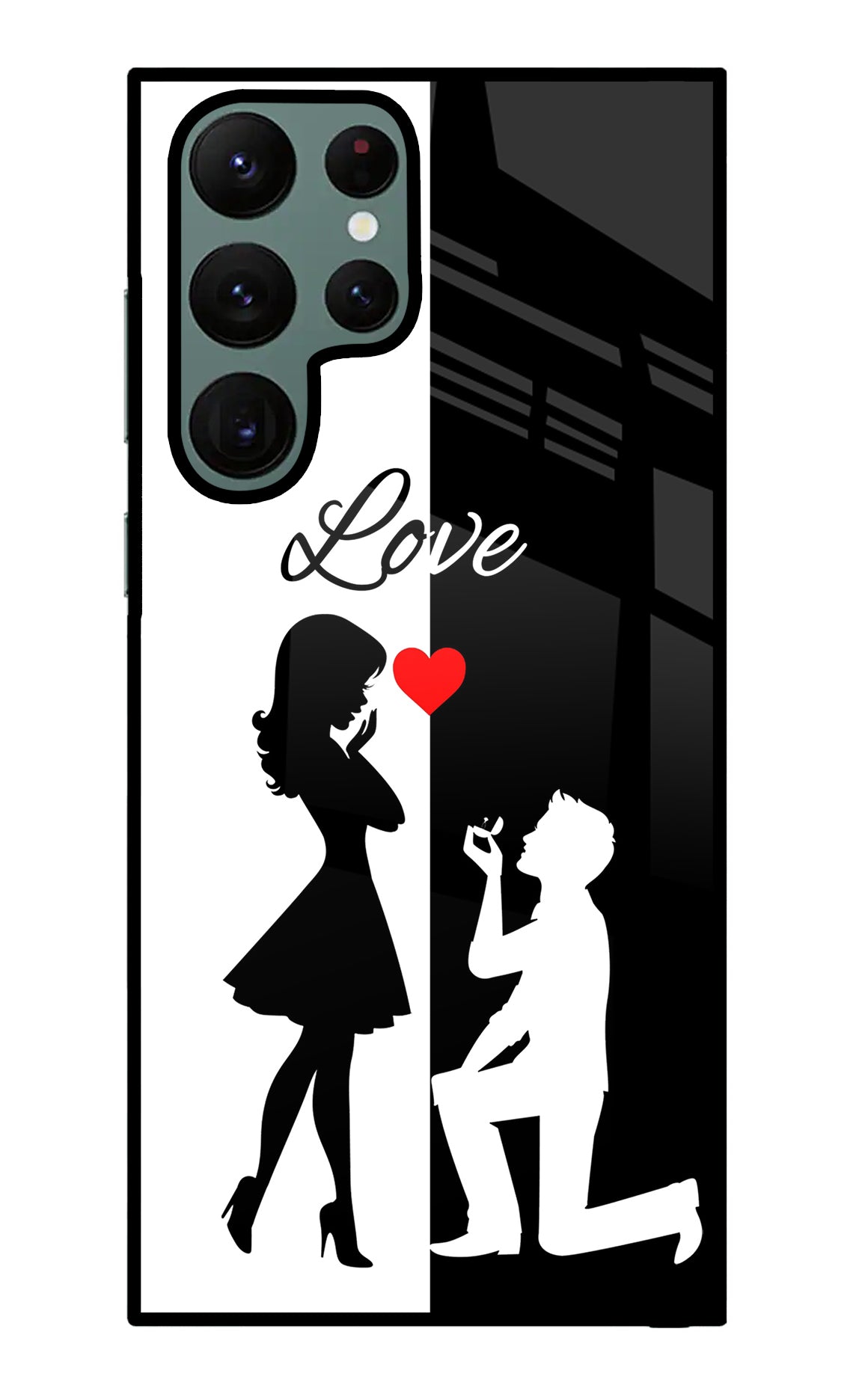 Love Propose Black And White Samsung S22 Ultra Back Cover