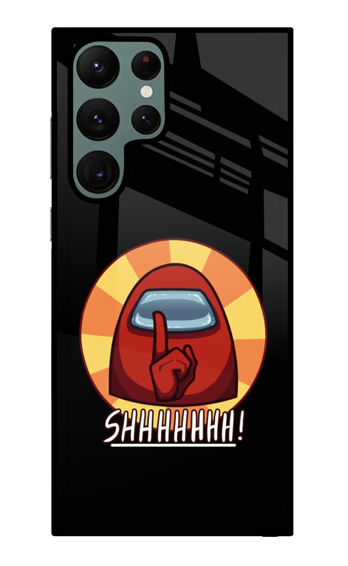 Among Us Shhh! Samsung S22 Ultra Glass Case Back Cover by Casekaro