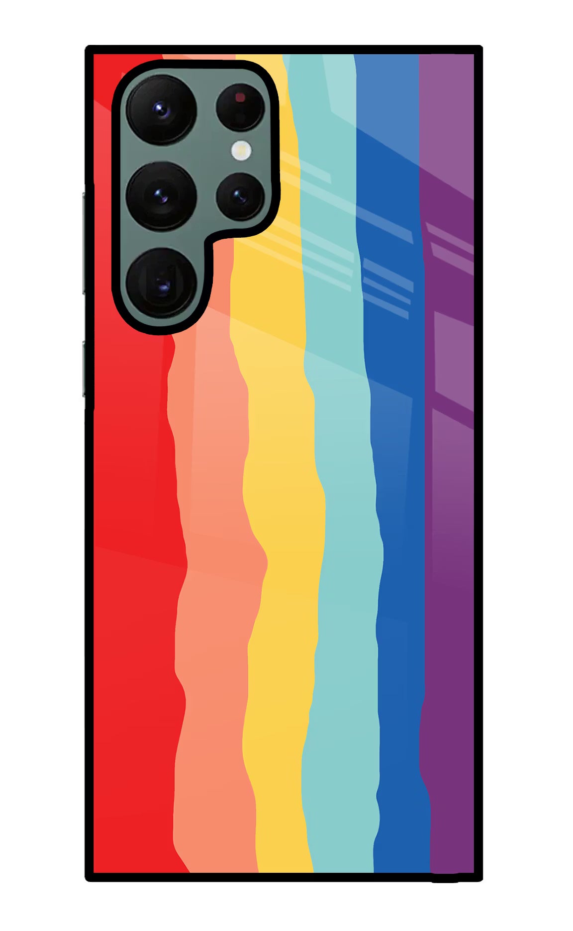 Rainbow Samsung S22 Ultra Glass Case Back Cover by Casekaro