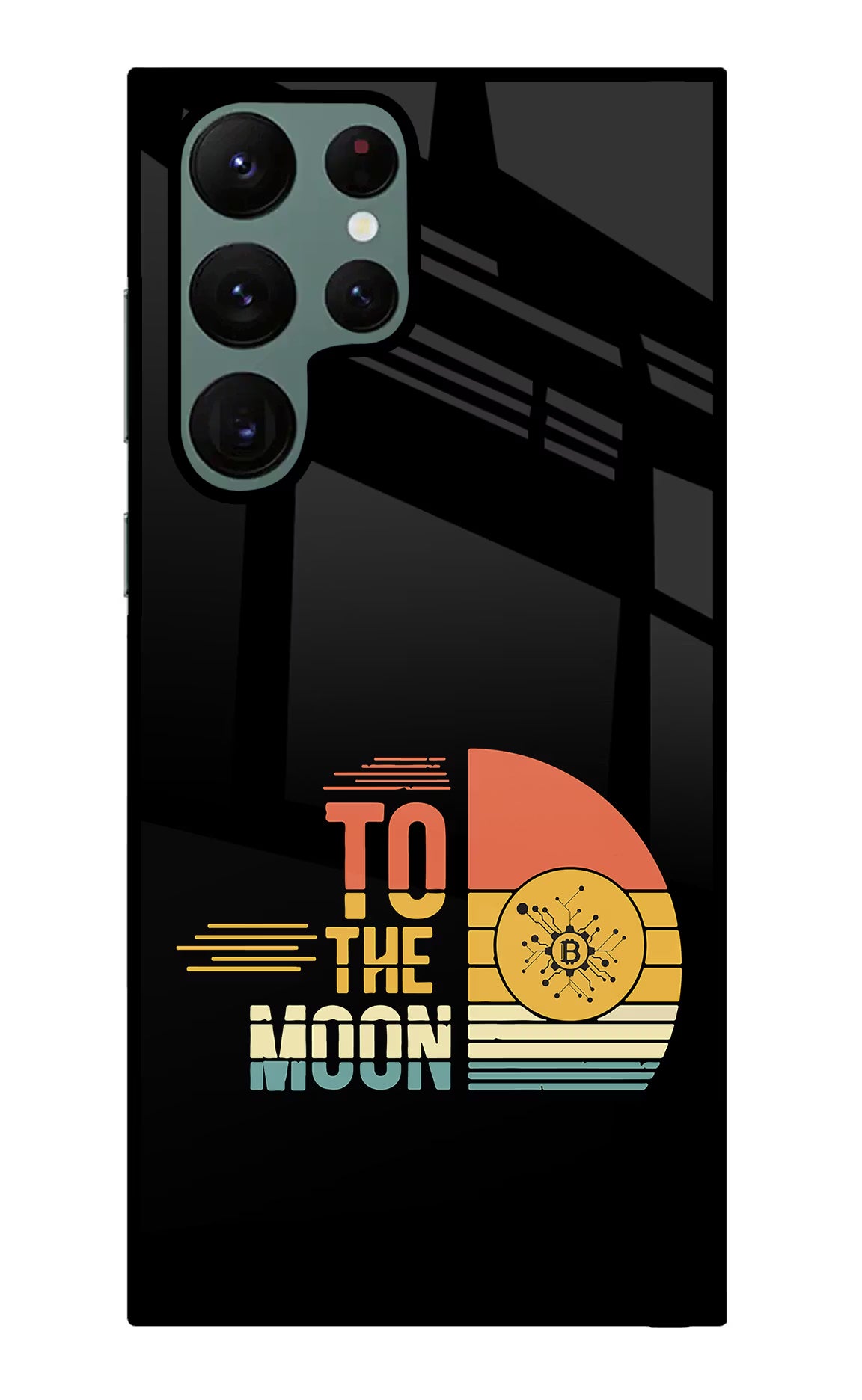 To the Moon Samsung S22 Ultra Glass Case Back Cover by Casekaro