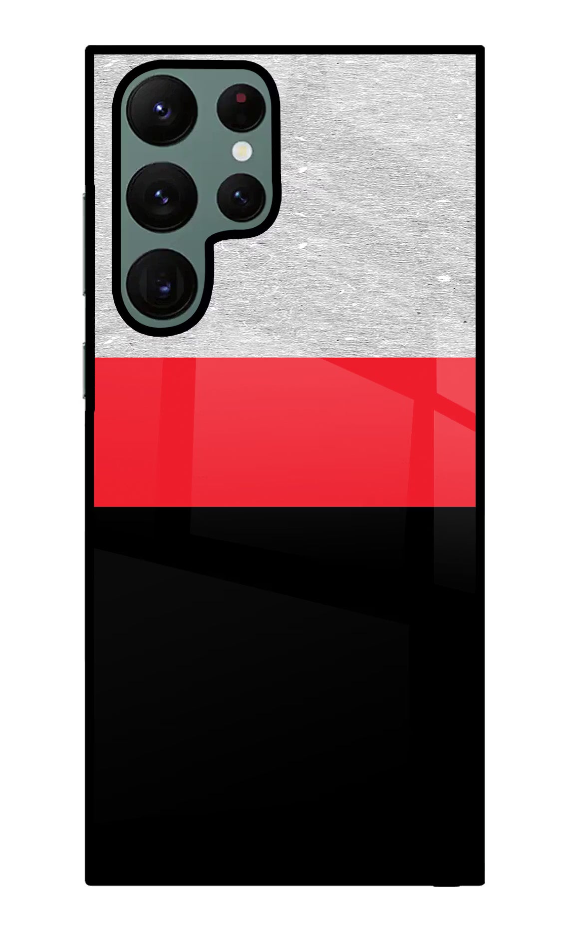 Tri Color Pattern Samsung S22 Ultra Glass Case Back Cover by Casekaro