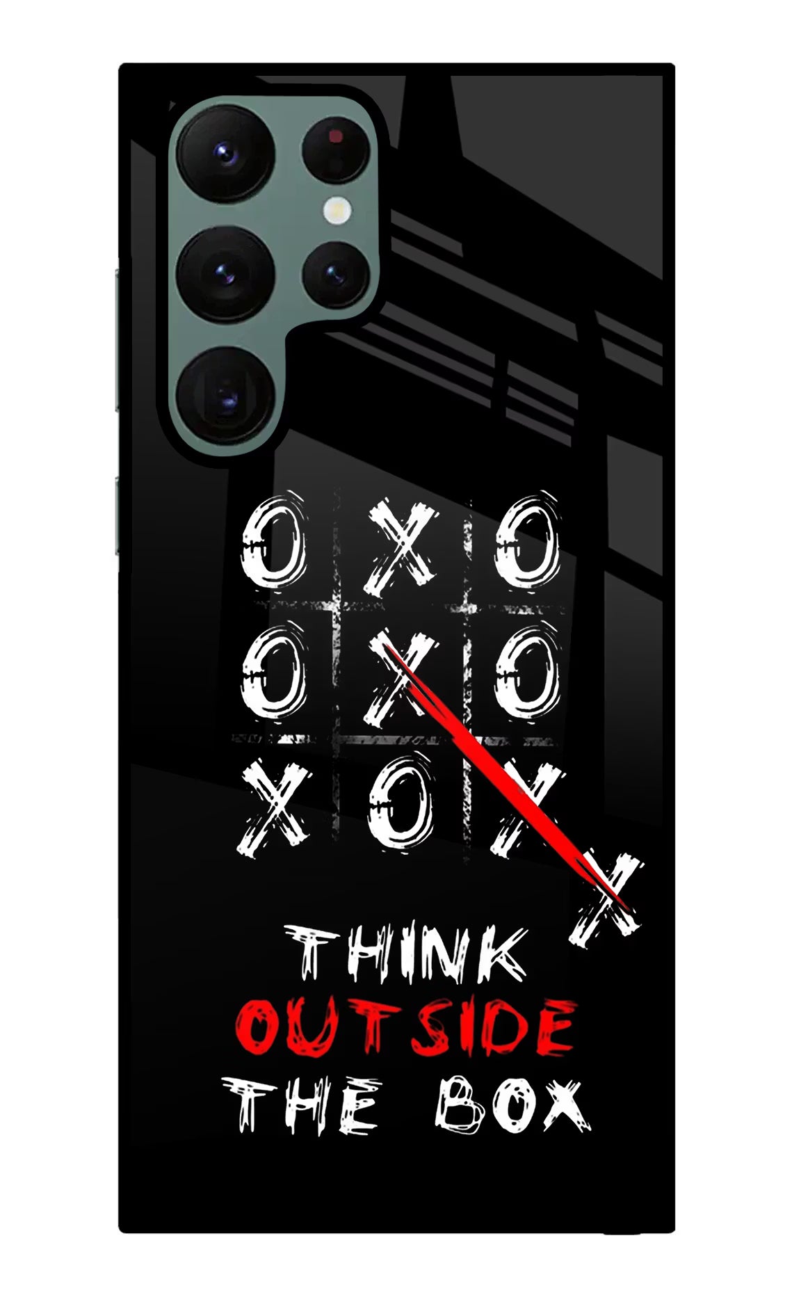 Think out of the BOX Samsung S22 Ultra Glass Case Back Cover by Casekaro