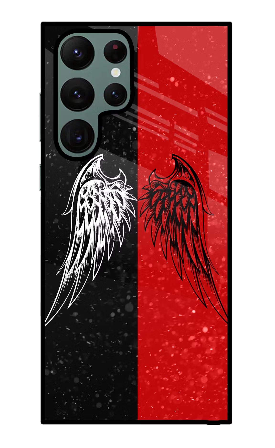 Wings Samsung S22 Ultra Glass Case Back Cover by Casekaro