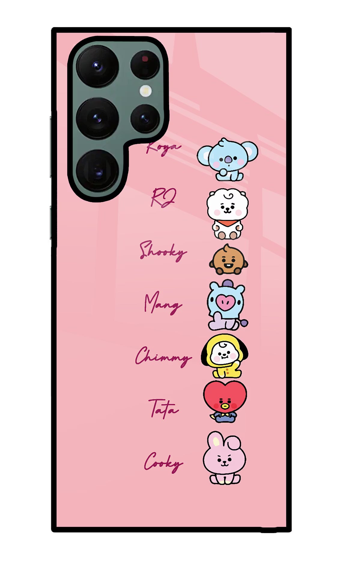 BTS names Samsung S22 Ultra Glass Case Back Cover by Casekaro
