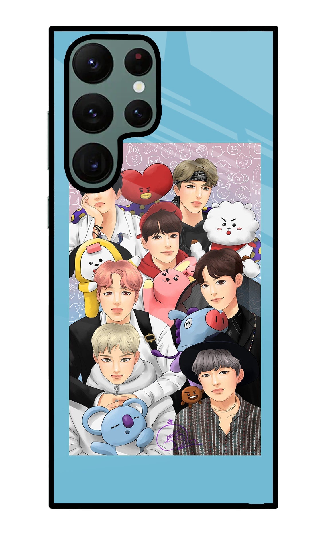 BTS with animals Samsung S22 Ultra Back Cover