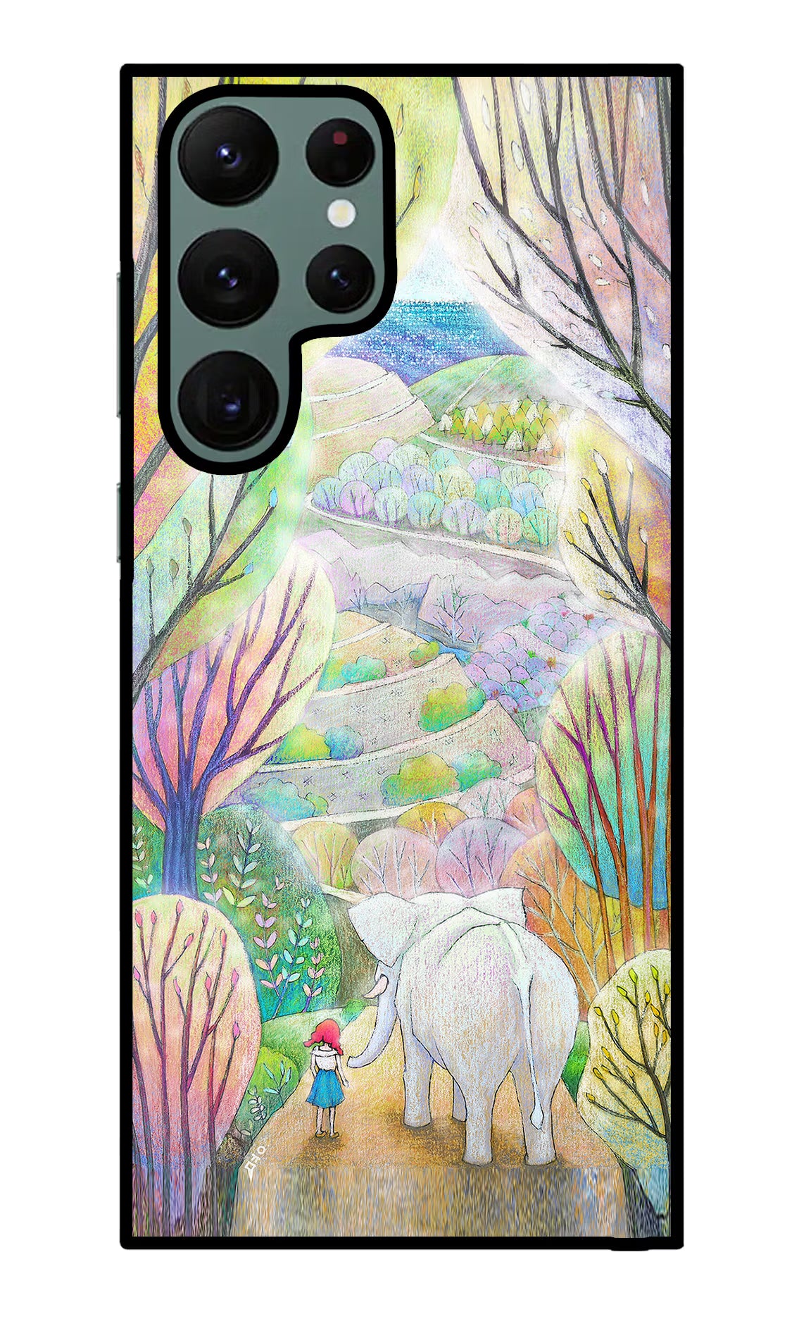 Nature Painting Samsung S22 Ultra Glass Case Back Cover by Casekaro