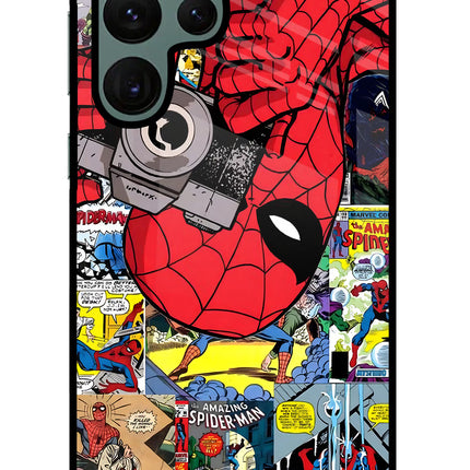 Spider Man Samsung S22 Ultra Glass Case Back Cover by Casekaro