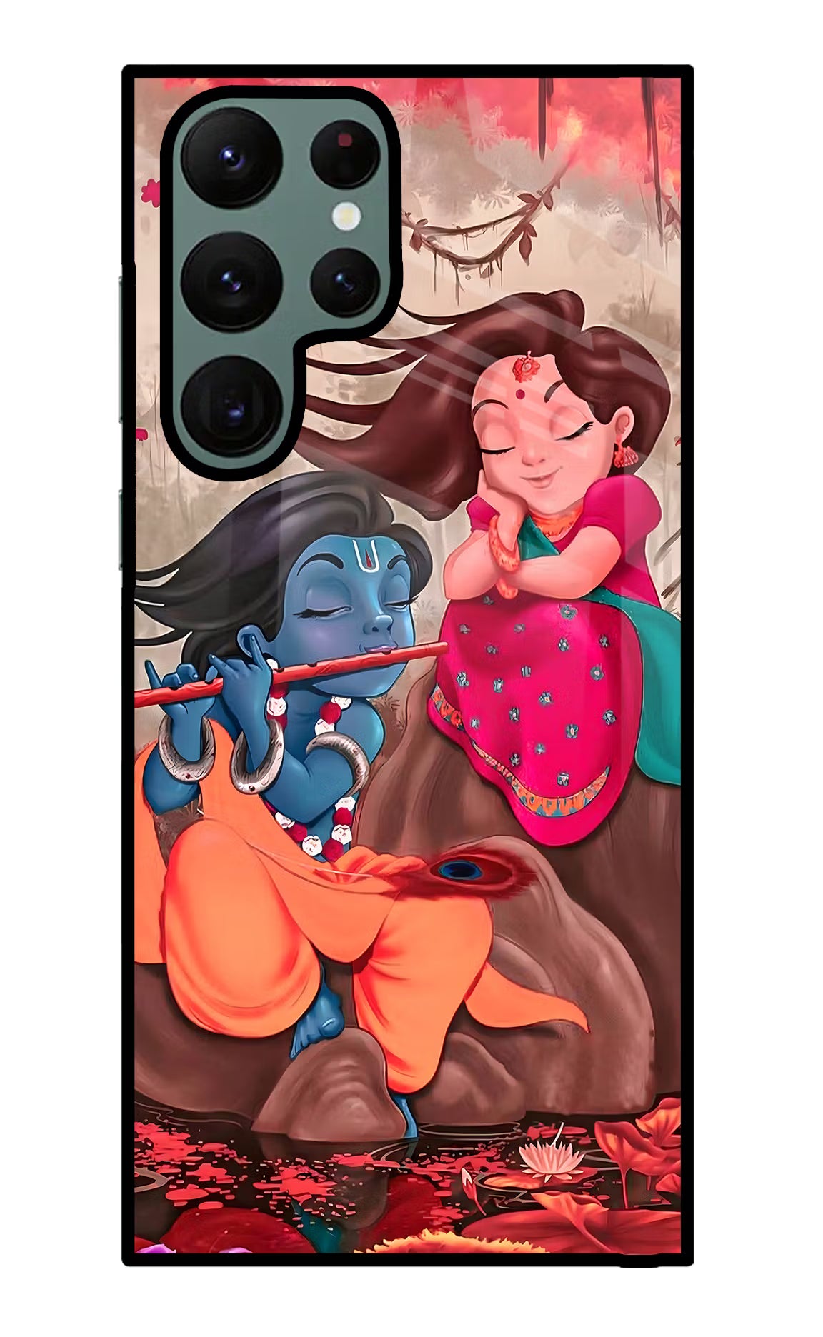 Radhe Krishna Samsung S22 Ultra Glass Case Back Cover by Casekaro