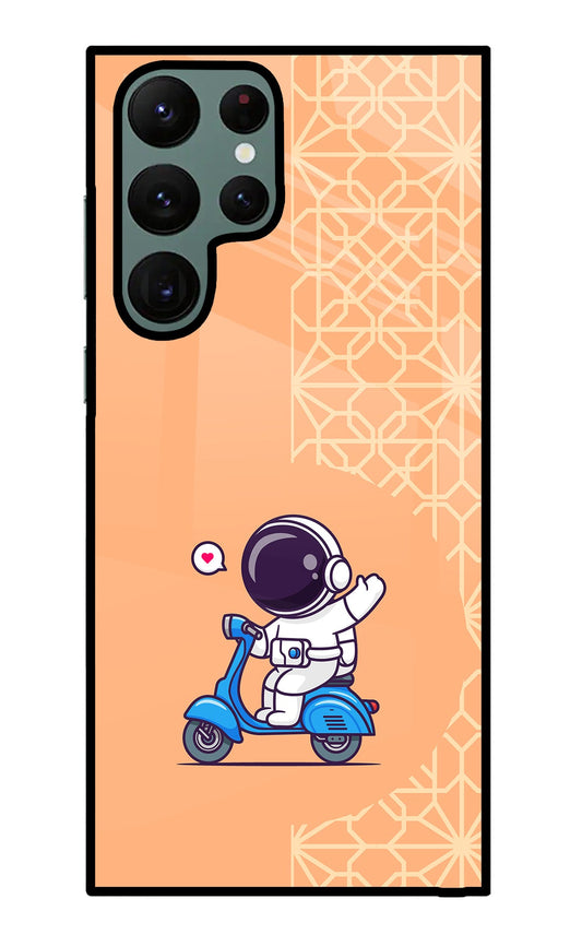 Cute Astronaut Riding Samsung S22 Ultra Glass Case