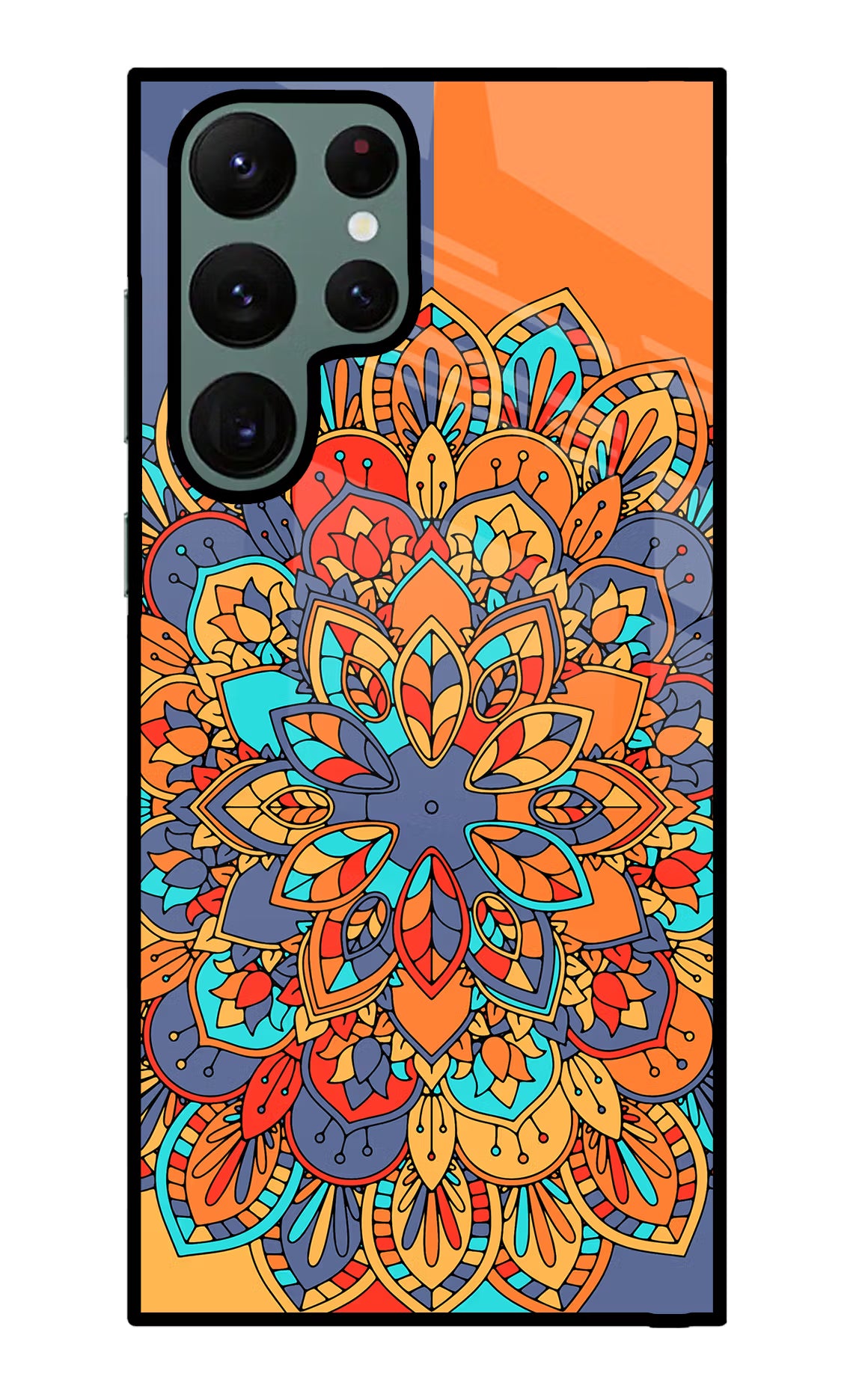 Color Mandala Samsung S22 Ultra Glass Case Back Cover by Casekaro