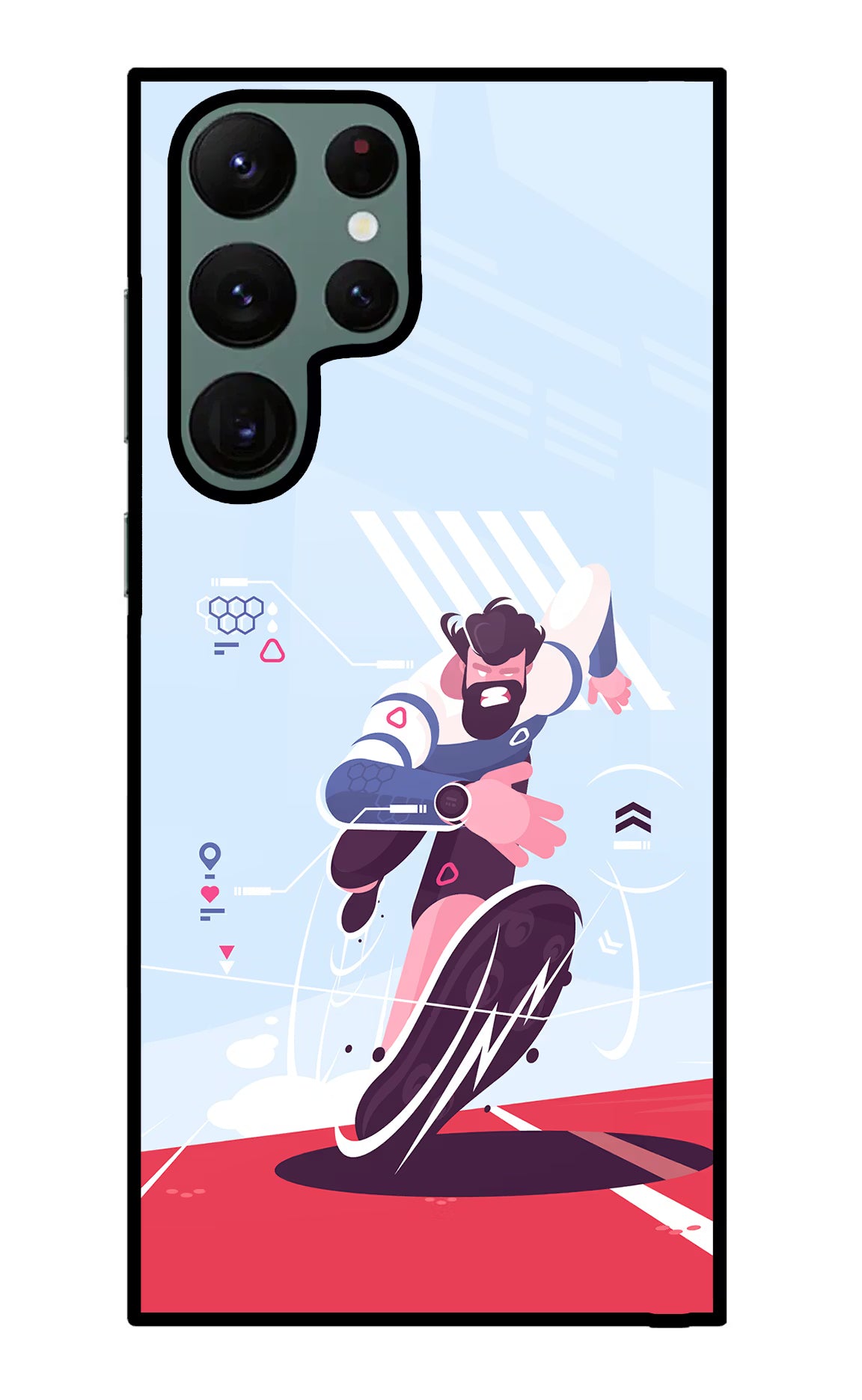 Run Pro Samsung S22 Ultra Glass Case Back Cover by Casekaro