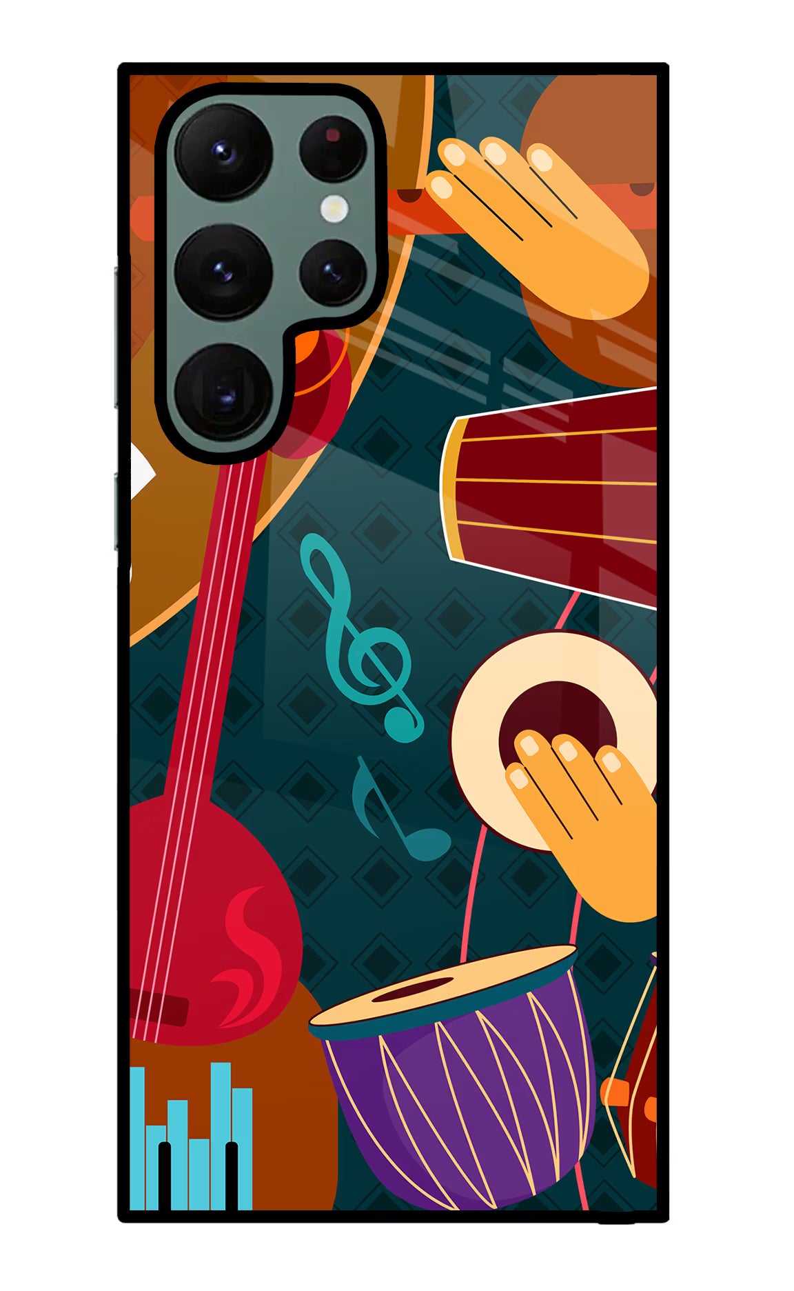 Music Instrument Samsung S22 Ultra Glass Case Back Cover by Casekaro