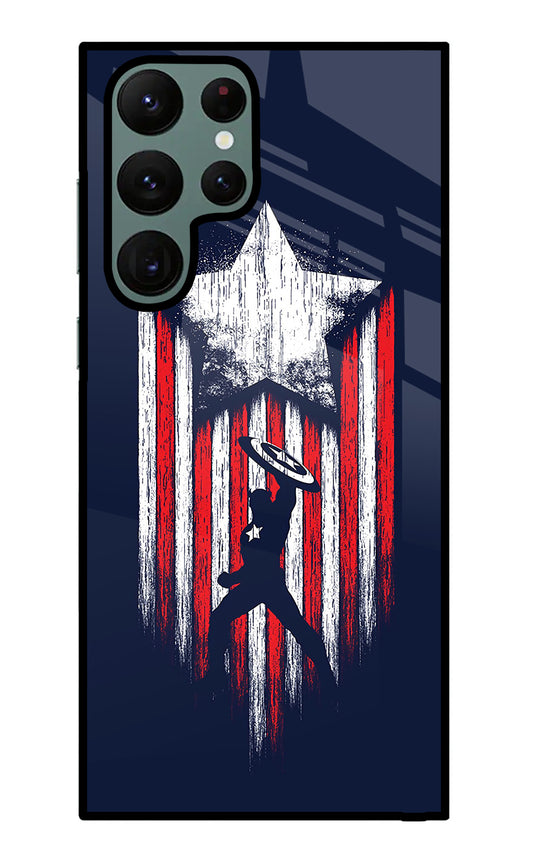 Captain America Marvel Art Samsung S22 Ultra Glass Case